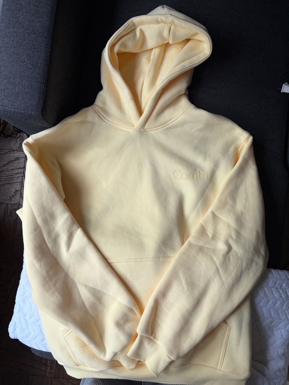 Comfort Minimalist Hoodie in Butter Yellow